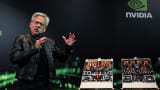 Nvidia Corp .: n perustaja ja toimitusjohtaja Jensen Huang puhuu tiedotustilaisuudessa Taipeissa 21. toukokuuta 2025.
