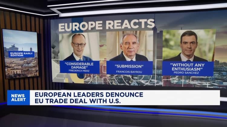 Euroopan johtajat kritisoivat Yhdysvaltojen EU: n kauppasopimusta