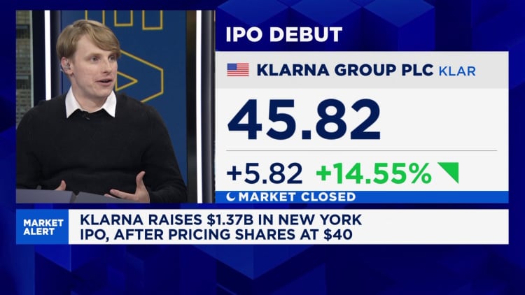 Osta nyt, maksa myöhemmin yritys Klarna, jonka arvo on 17 miljardia dollaria Yhdysvaltain IPO: n jälkeen